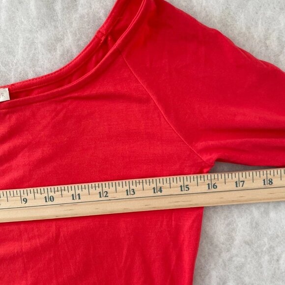 Boston Proper Womens Red Wide Scoop Neck Casual Elegance Stretch Knit Top Size M - Picture 6 of 10